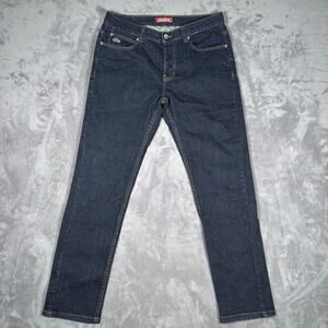 Lacoste L!VE Men’s Dark Wash Slim Straight Jeans Button Fly Size 32